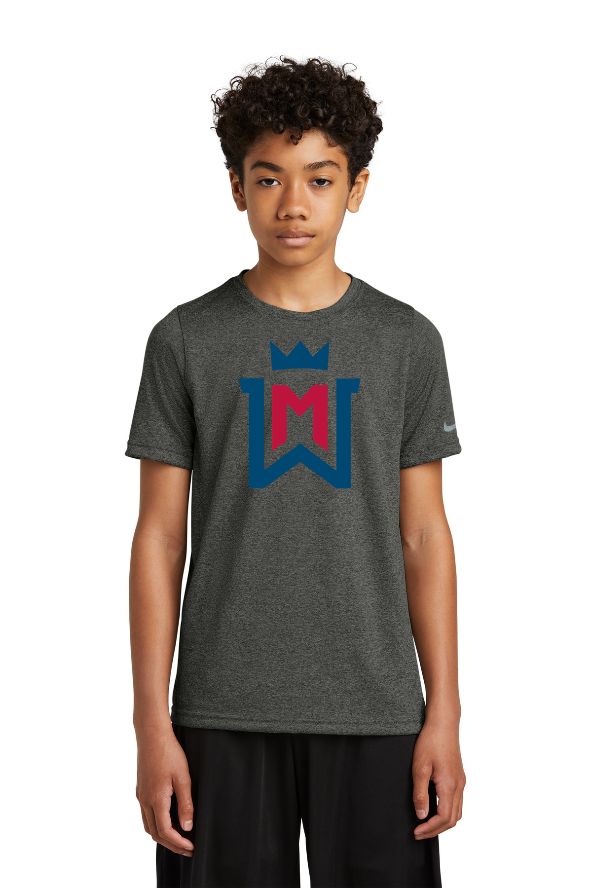Watertown-Mayer Football - Dark Smoke Heather Nike Youth Swoosh Sleeve rLegend Tee NKDX8787