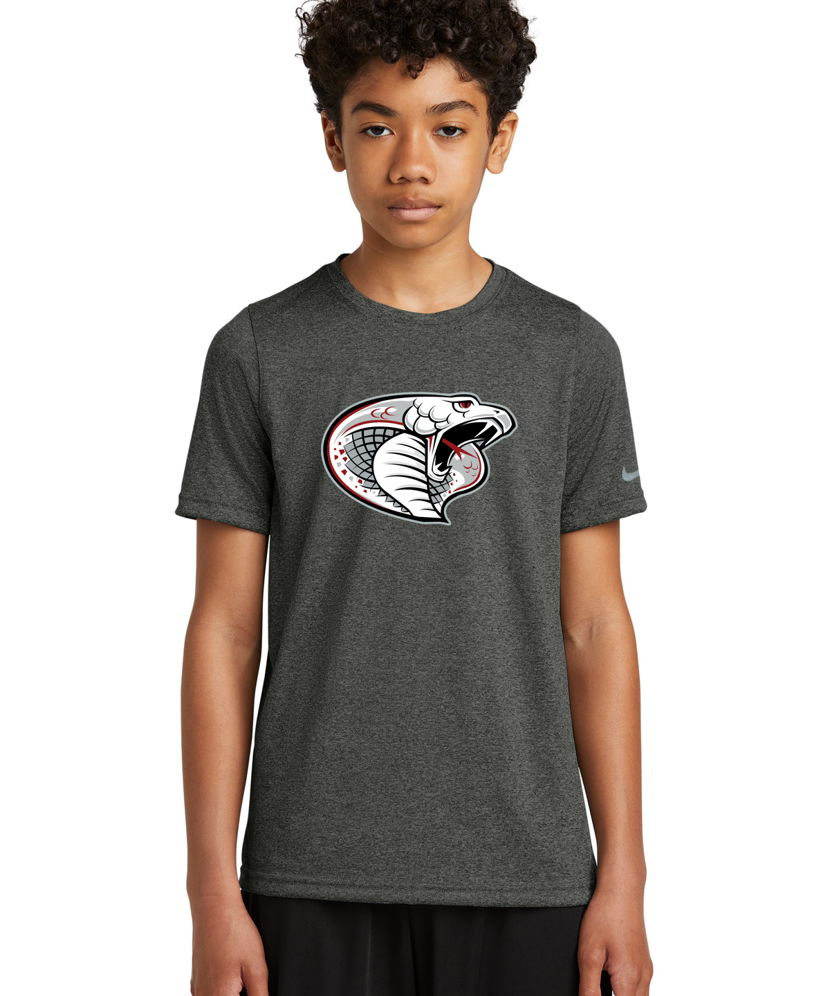 Triton Volleyball - Dark Smoke Heather Nike Youth Swoosh Sleeve rLegend Tee NKDX8787