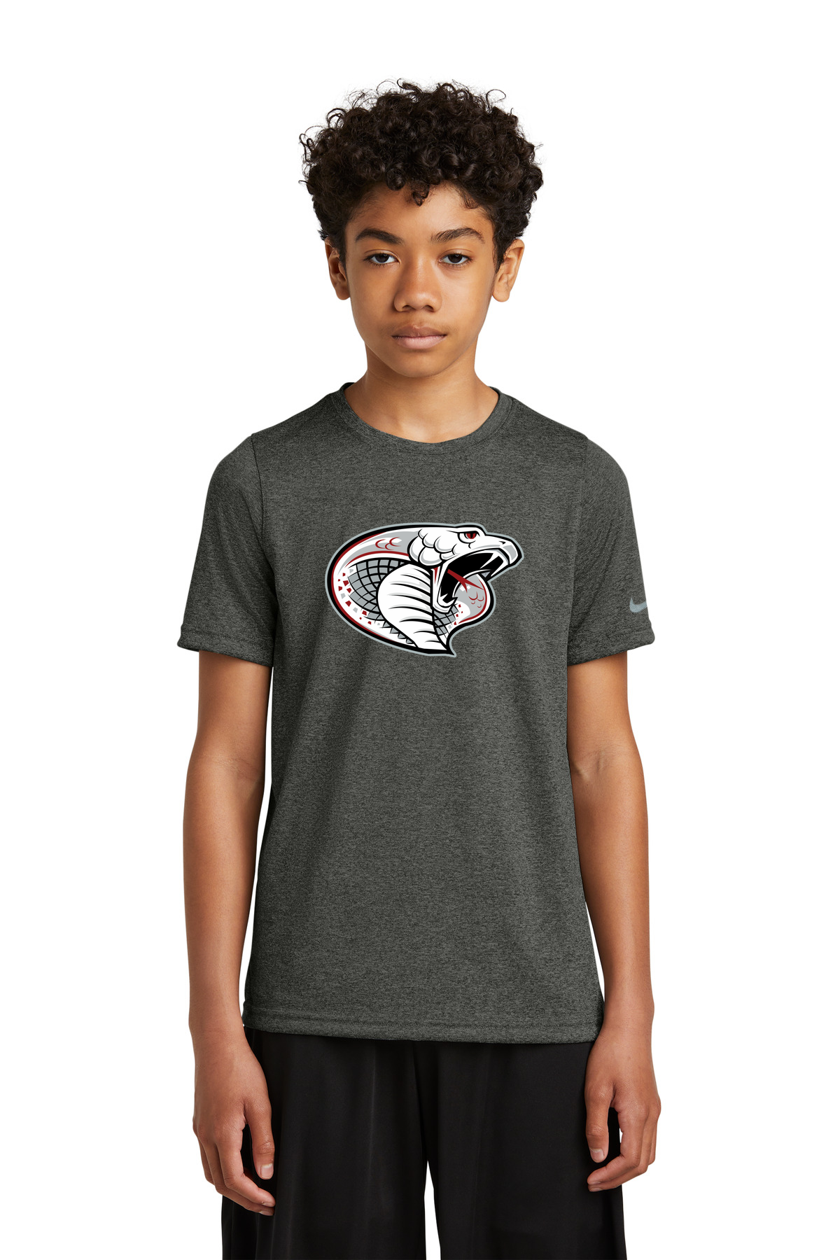 Triton Volleyball - Dark Smoke Heather Nike Youth Swoosh Sleeve rLegend Tee NKDX8787