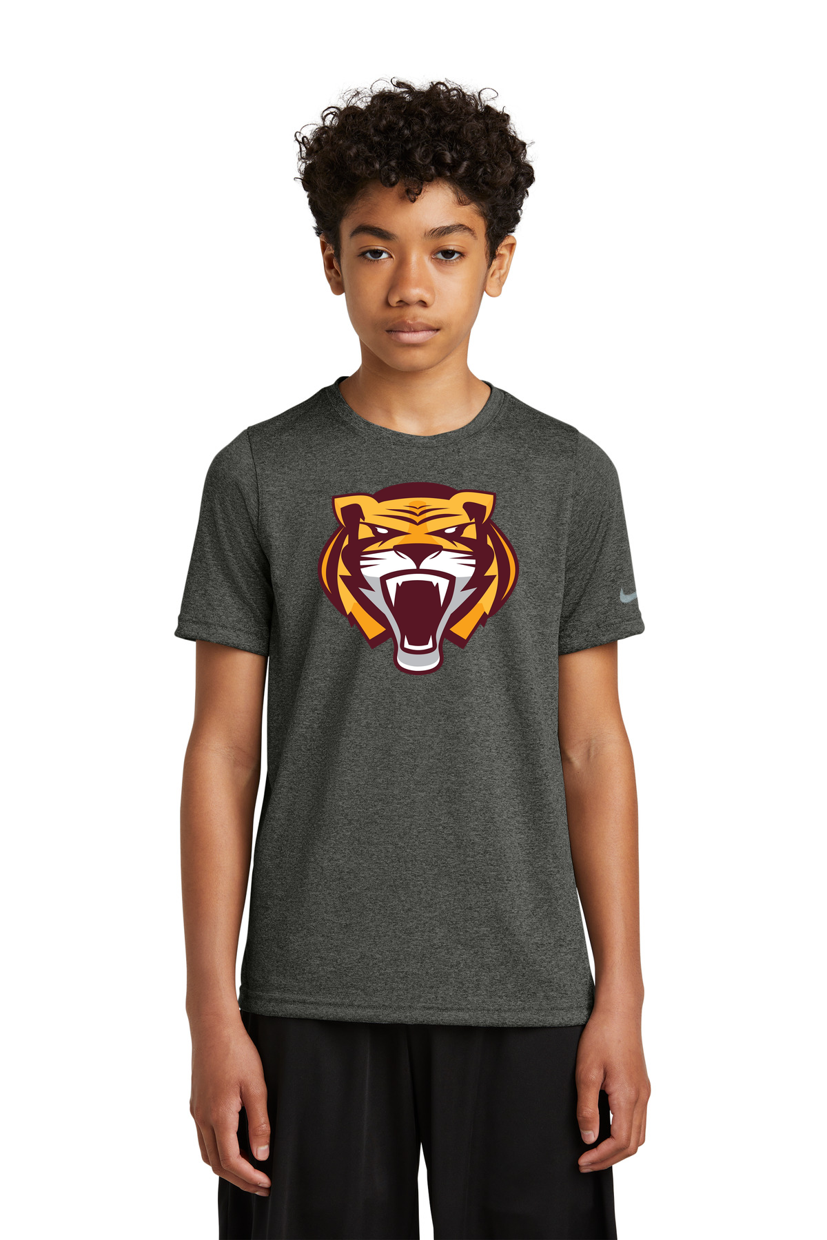 Stewartville Football - Dark Smoke Heather Nike Youth Swoosh Sleeve rLegend Tee NKDX8787