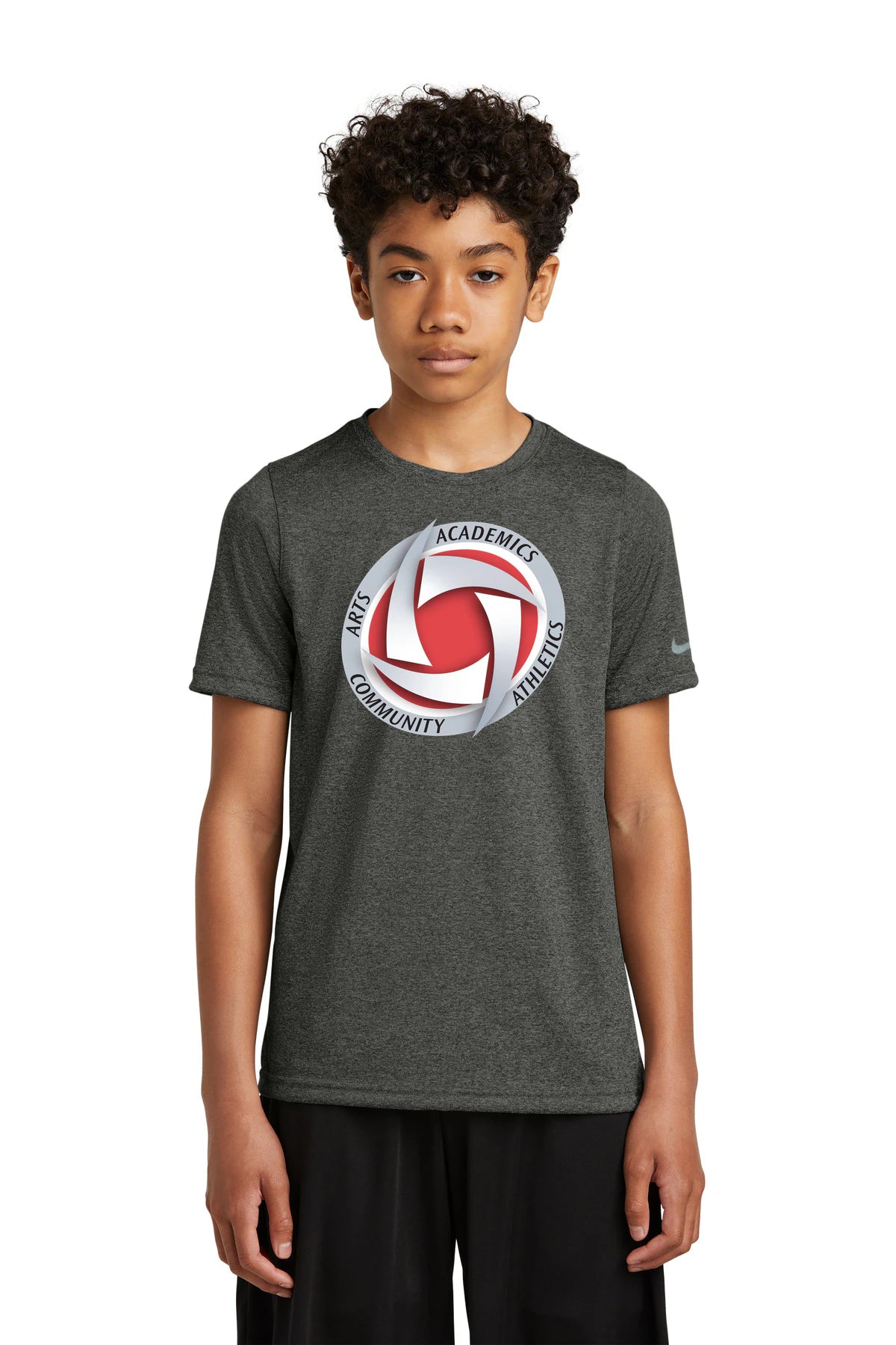 Houston Volleyball - Dark Smoke Heather Nike Youth Swoosh Sleeve rLegend Tee NKDX8787