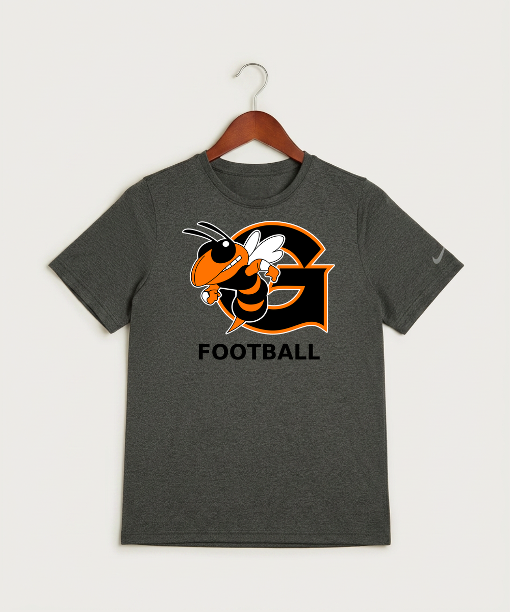 Giltner High School Football - Dark Smoke Heather Nike Youth Swoosh Sleeve rLegend Tee NKDX8787