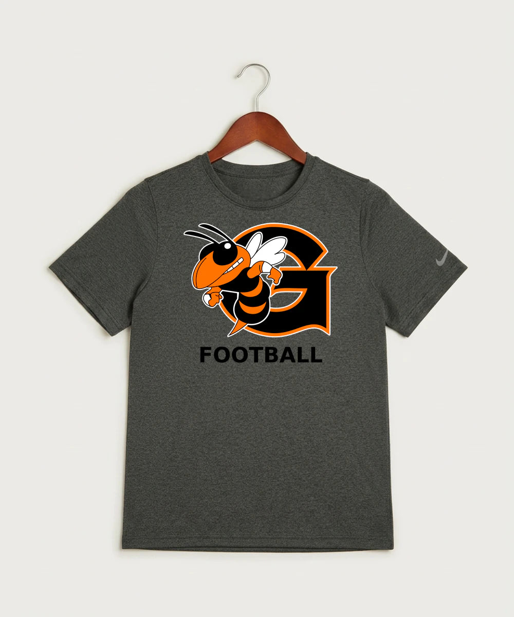 Giltner High School Football - Dark Smoke Heather Nike Youth Swoosh Sleeve rLegend Tee NKDX8787