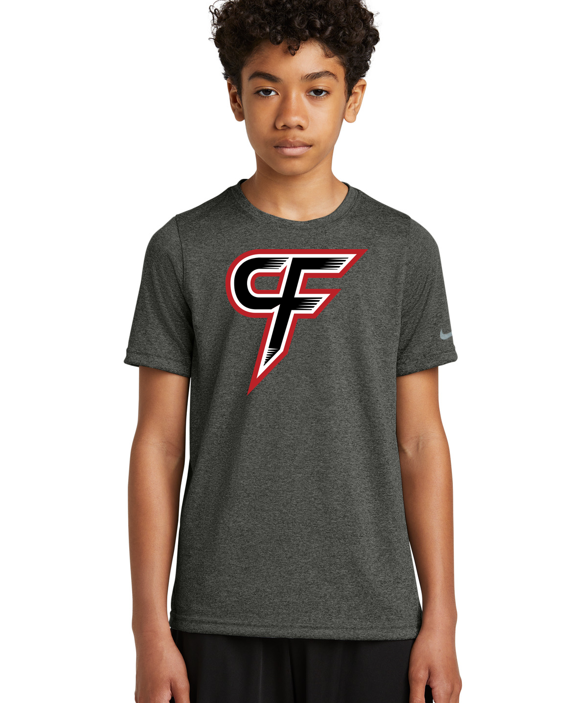 Cannon Falls Volleyball - Dark Smoke Heather Nike Youth Swoosh Sleeve rLegend Tee NKDX8787