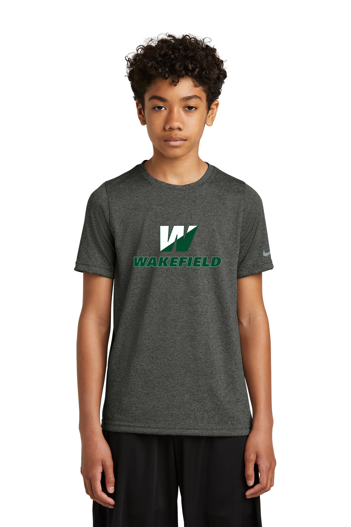 Wakefield High School N/A - Dark Smoke Heather Nike Youth Swoosh Sleeve rLegend Tee NKDX8787