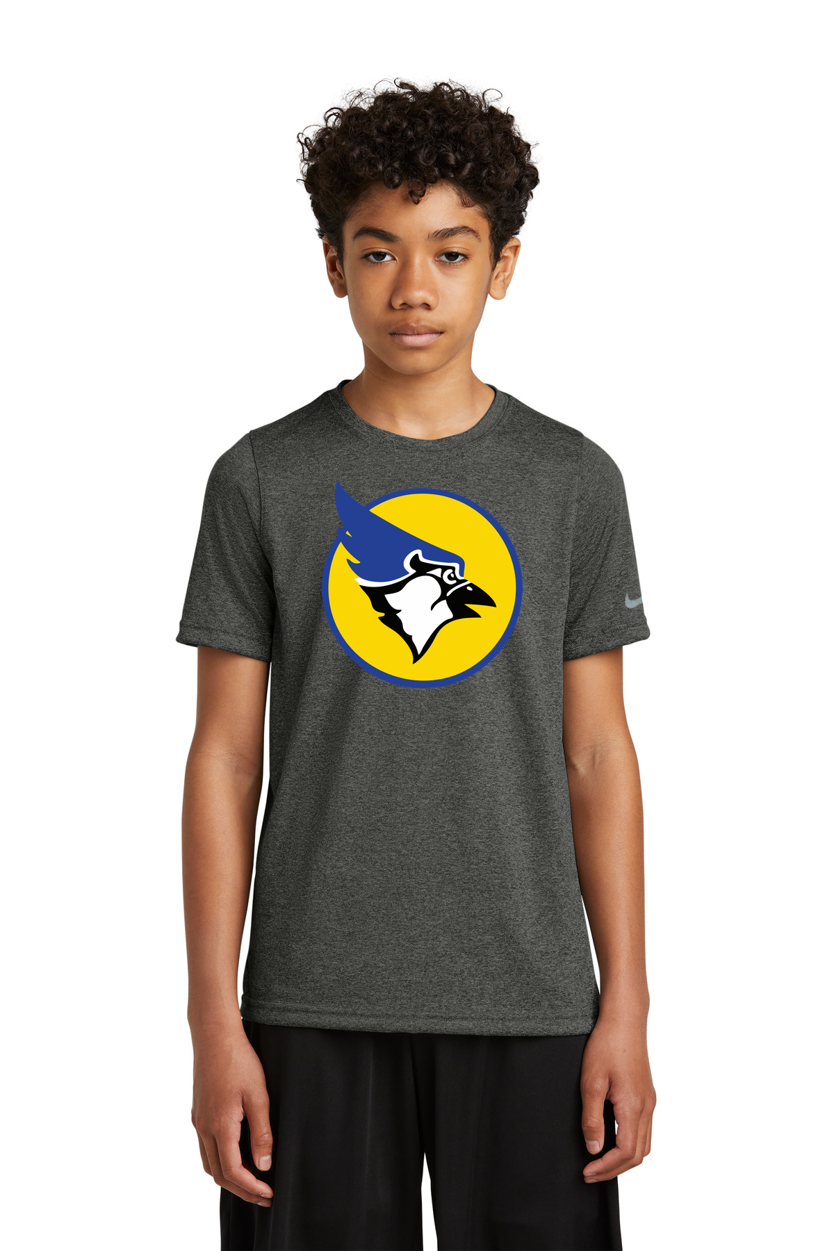 Waseca Football - Dark Smoke Heather Nike Youth Swoosh Sleeve rLegend Tee NKDX8787