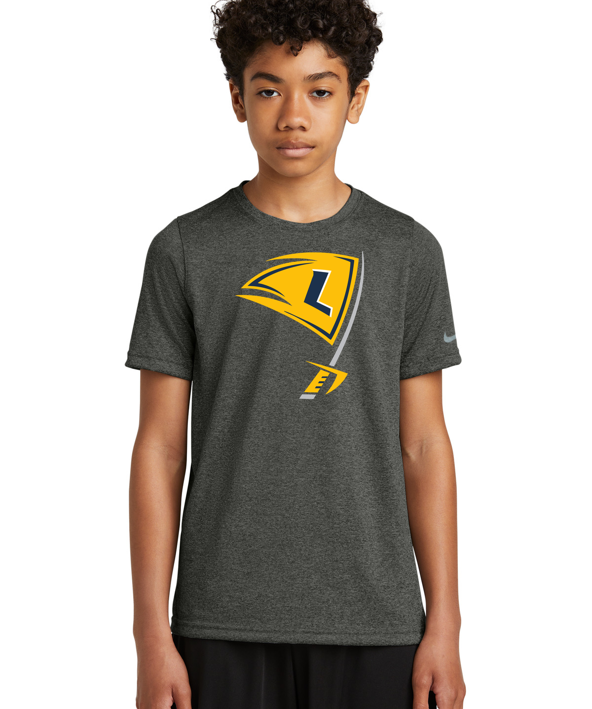 Howard Lake-Waverly-Winsted Football - Dark Smoke Heather Nike Youth Swoosh Sleeve rLegend Tee NKDX8787