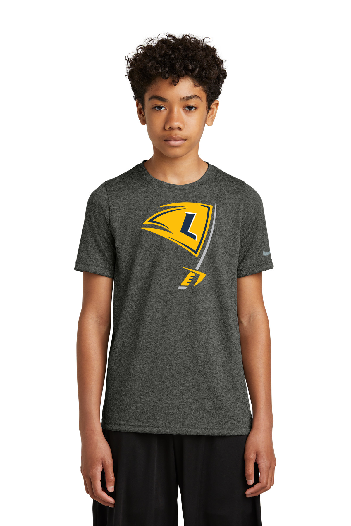 Howard Lake-Waverly-Winsted Football - Dark Smoke Heather Nike Youth Swoosh Sleeve rLegend Tee NKDX8787