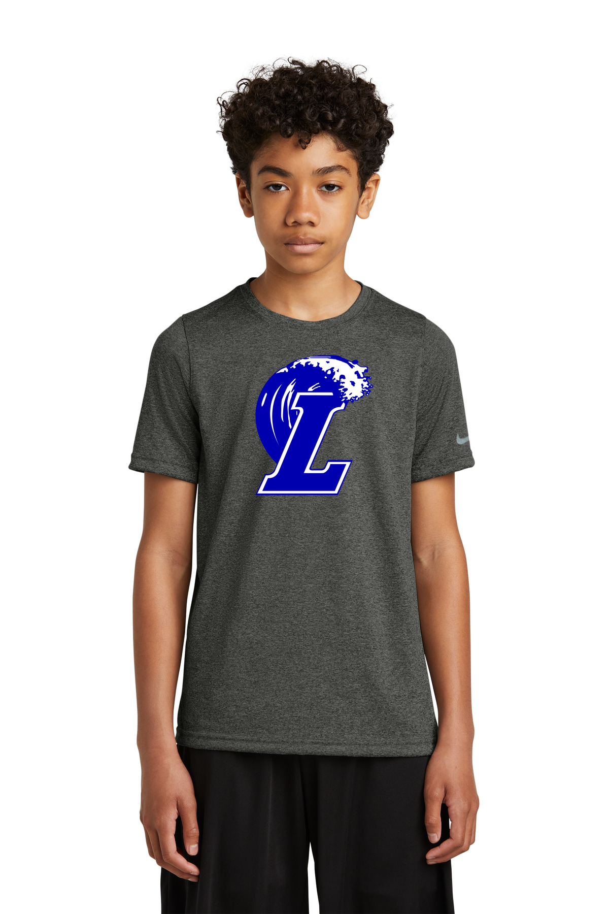 Lakeview Football - Dark Smoke Heather Nike Youth Swoosh Sleeve rLegend Tee NKDX8787