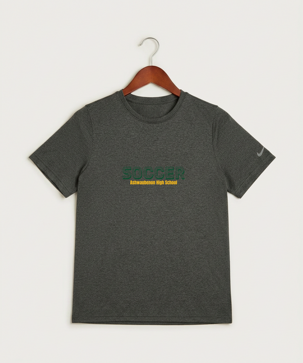 Ashwaubenon High School Soccer (Boys) - Dark Smoke Heather Nike Youth Swoosh Sleeve rLegend Tee NKDX8787