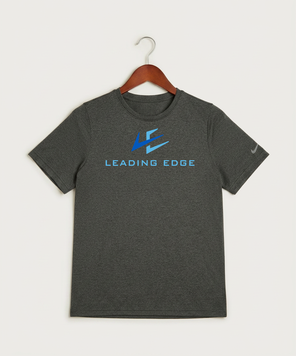 Leading Edge Team Store - Dark Smoke Heather Nike Youth Swoosh Sleeve rLegend Tee NKDX8787