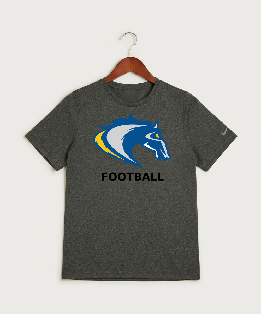 Riverside High School Football general - Dark Smoke Heather Nike Youth Swoosh Sleeve rLegend Tee NKDX8787