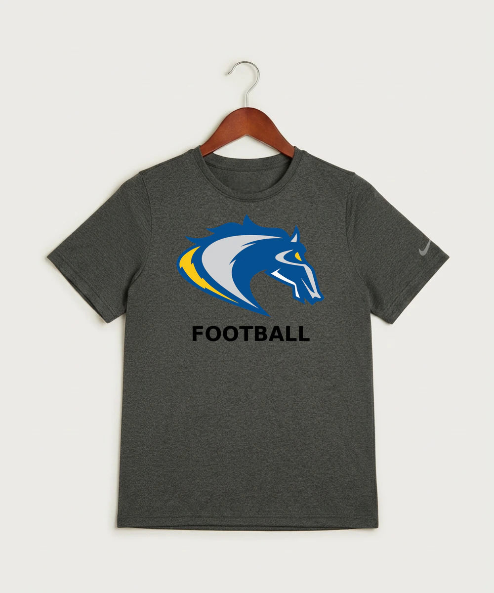 Riverside High School Football general - Dark Smoke Heather Nike Youth Swoosh Sleeve rLegend Tee NKDX8787