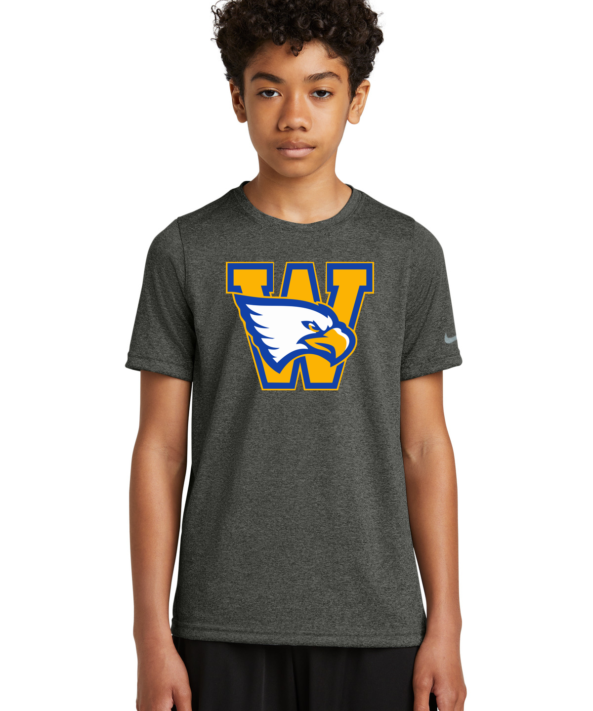 Windom Football - Dark Smoke Heather Nike Youth Swoosh Sleeve rLegend Tee NKDX8787