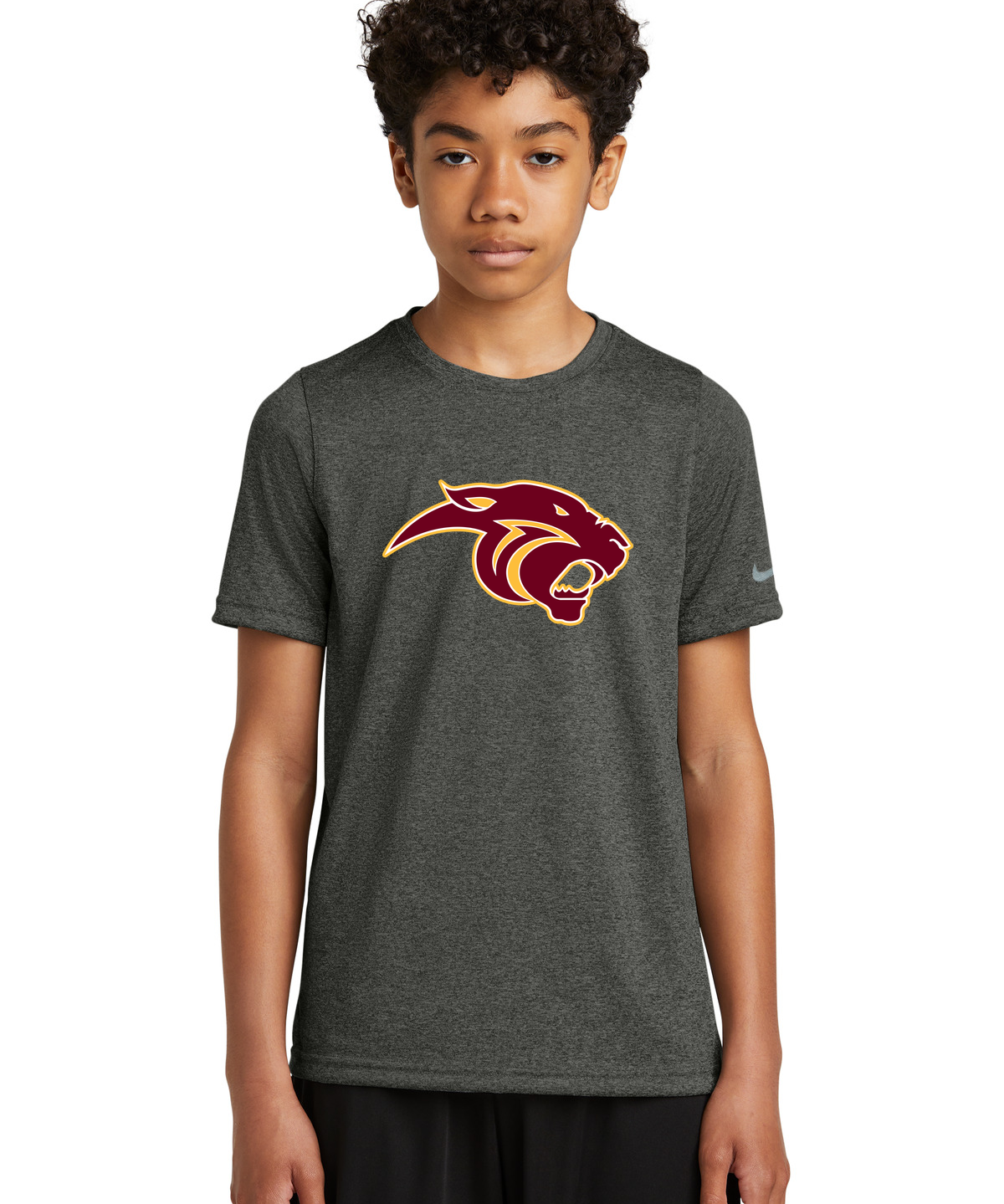Pine Island Football - Dark Smoke Heather Nike Youth Swoosh Sleeve rLegend Tee NKDX8787
