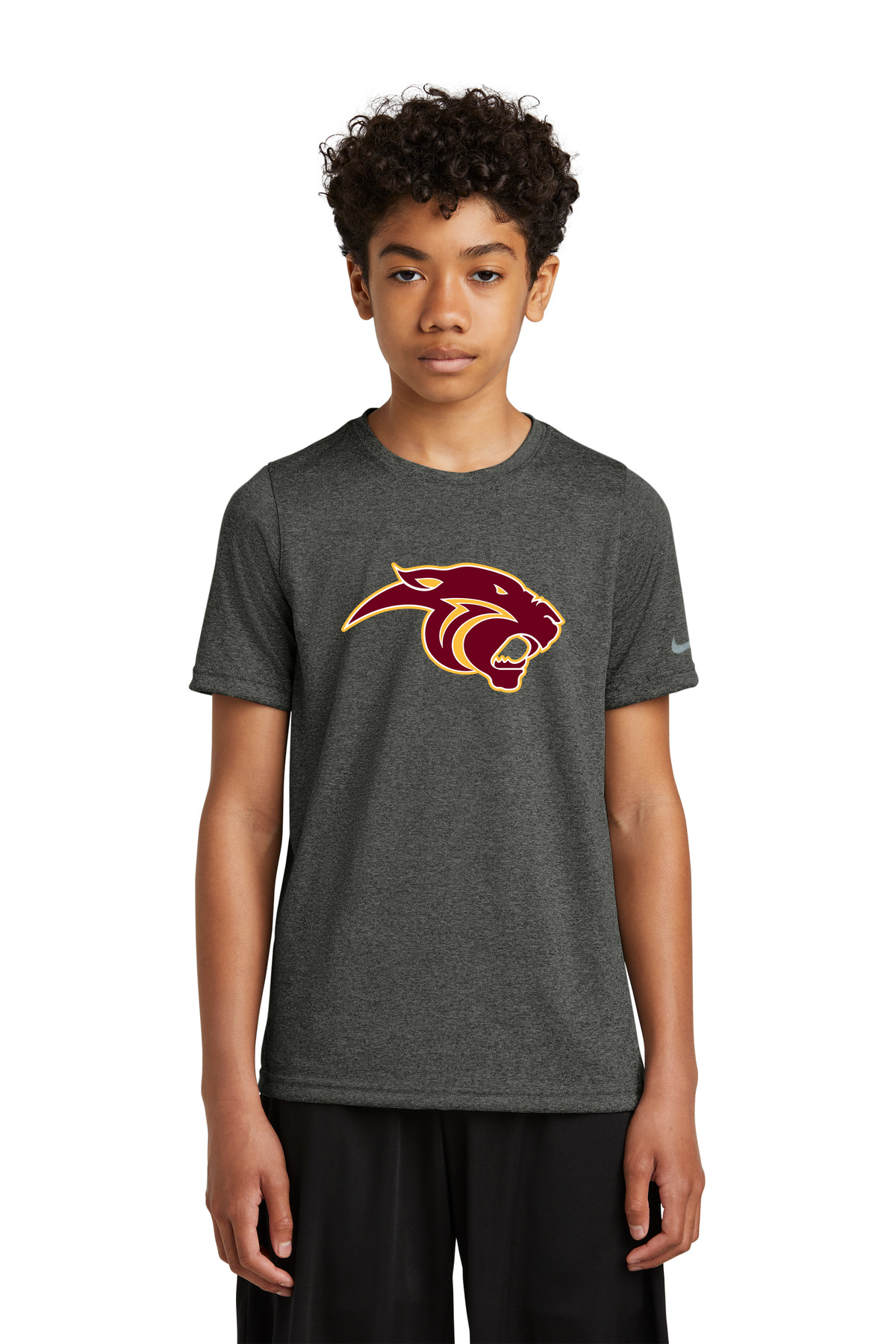 Pine Island Football - Dark Smoke Heather Nike Youth Swoosh Sleeve rLegend Tee NKDX8787
