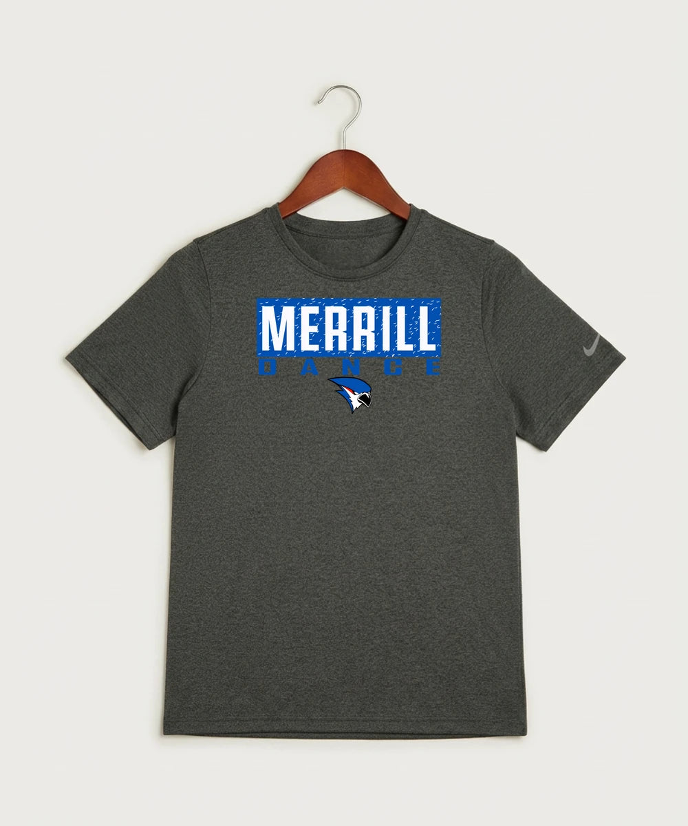 Merrill Dance and Cheer - Dark Smoke Heather Nike Youth Swoosh Sleeve rLegend Tee NKDX8787