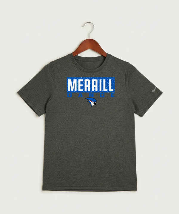 Merrill Dance and Cheer - Dark Smoke Heather Nike Youth Swoosh Sleeve rLegend Tee NKDX8787