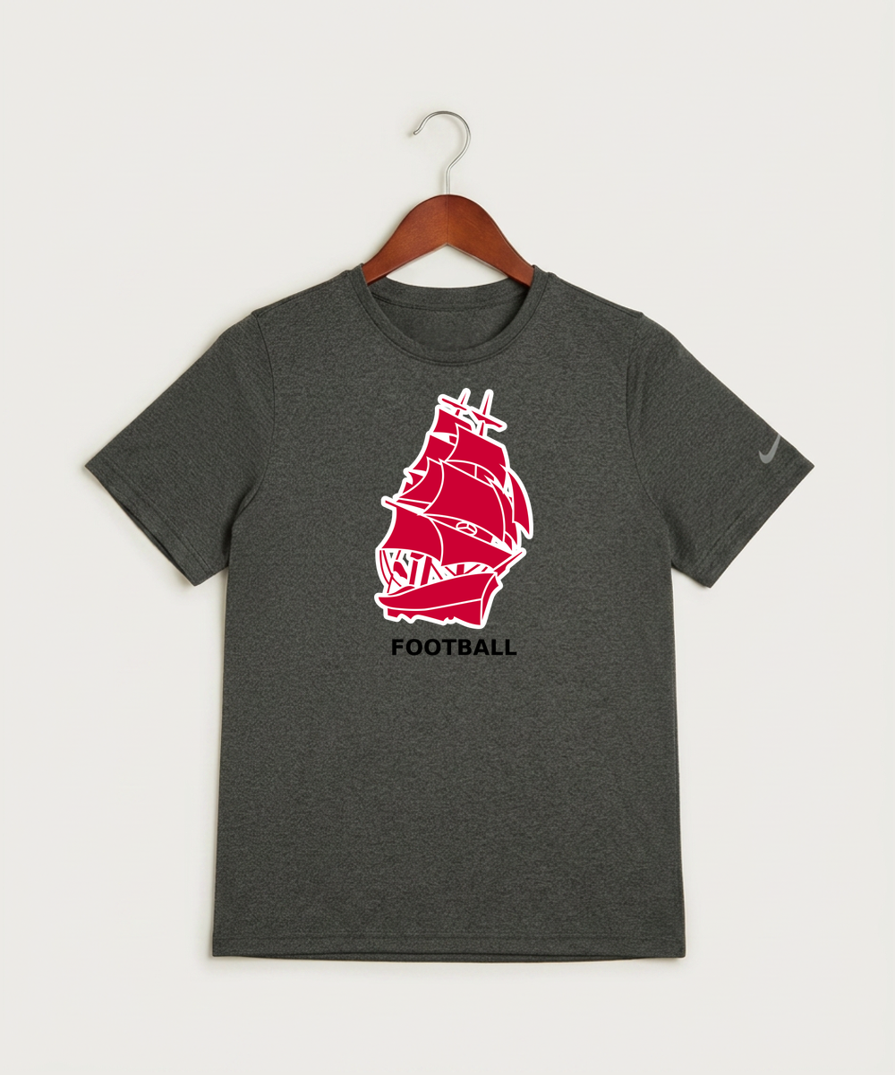 Amboy Football general - Dark Smoke Heather Nike Youth Swoosh Sleeve rLegend Tee NKDX8787