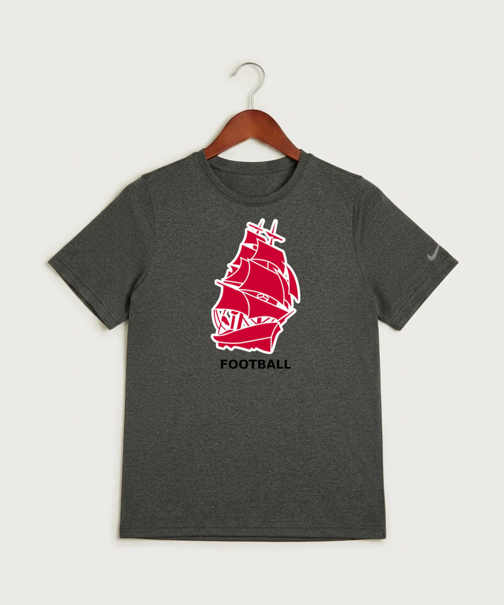 Amboy Football general - Dark Smoke Heather Nike Youth Swoosh Sleeve rLegend Tee NKDX8787