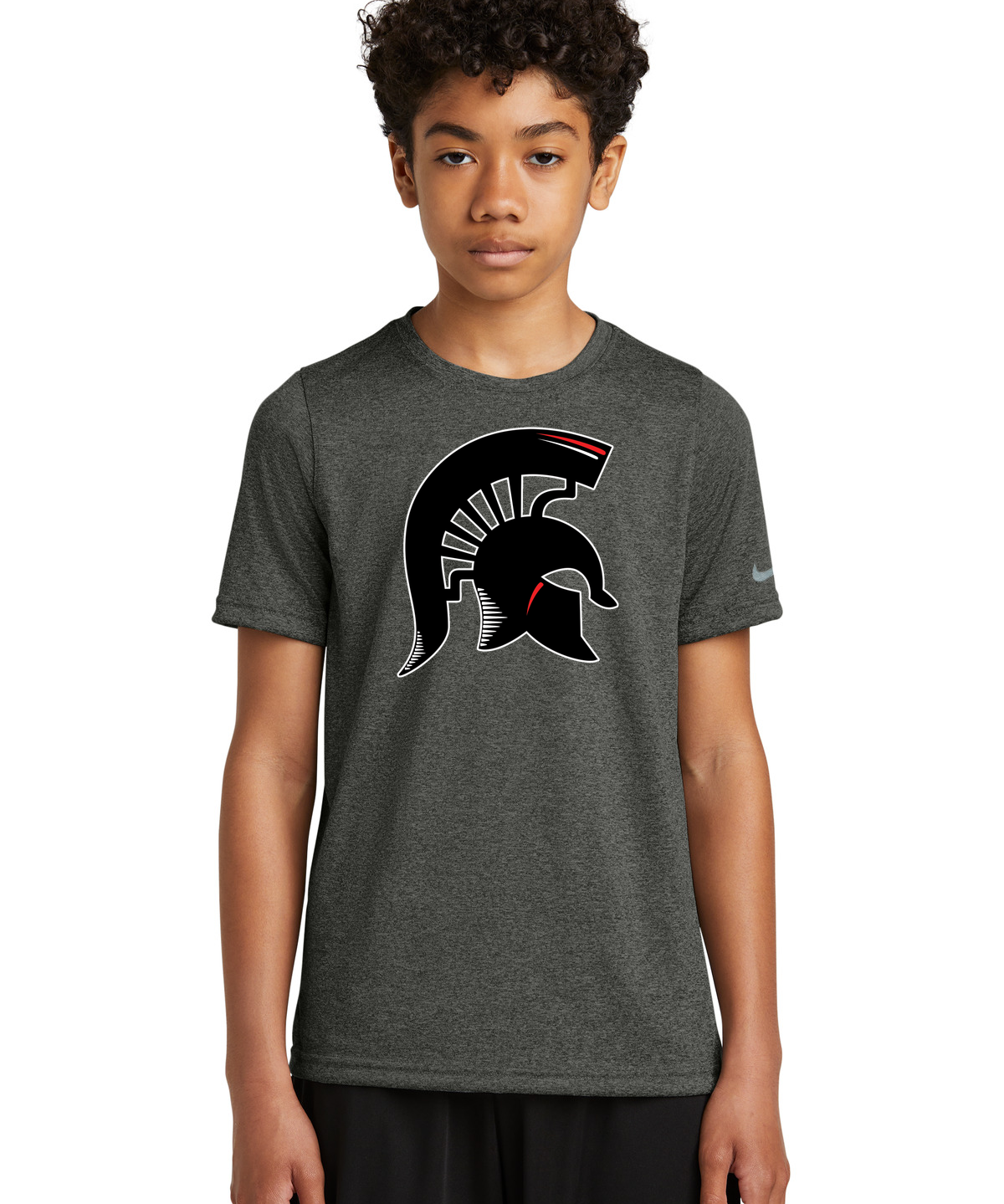 BOLD Football - Dark Smoke Heather Nike Youth Swoosh Sleeve rLegend Tee NKDX8787