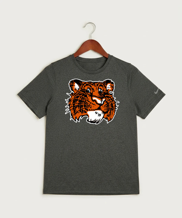 Browerville Public High School Athletics Coed - Dark Smoke Heather Nike Youth Swoosh Sleeve rLegend Tee NKDX8787
