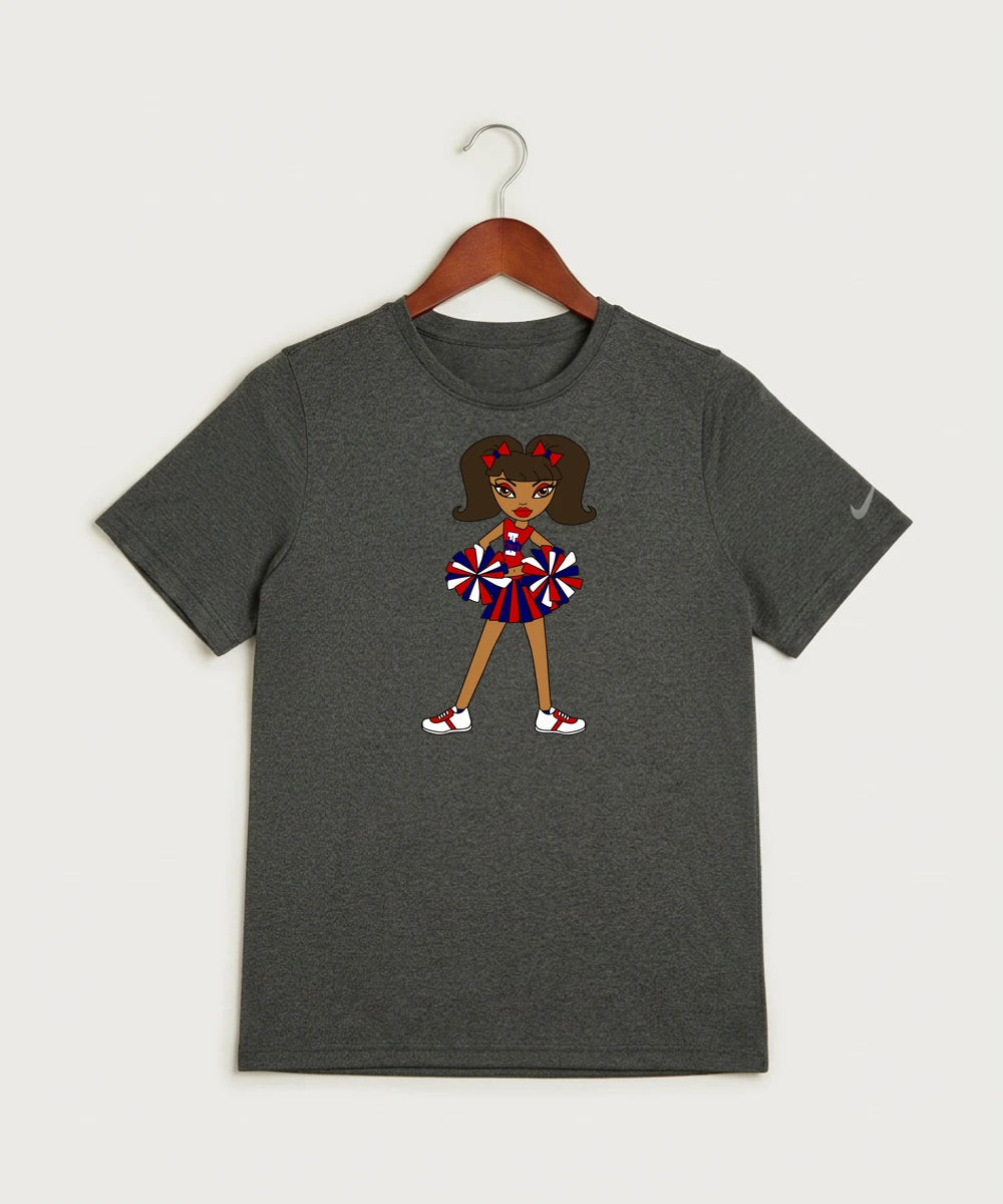 Independence High School Cheer Team - Dark Smoke Heather Nike Youth Swoosh Sleeve rLegend Tee NKDX8787