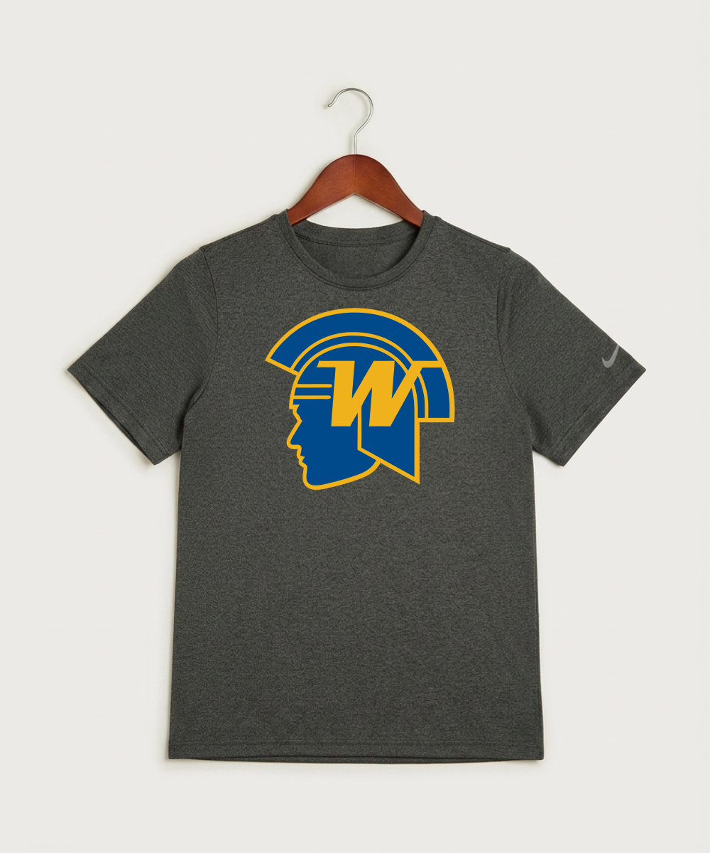 Wayzata High School Football (Boys) - Dark Smoke Heather Nike Youth Swoosh Sleeve rLegend Tee NKDX8787