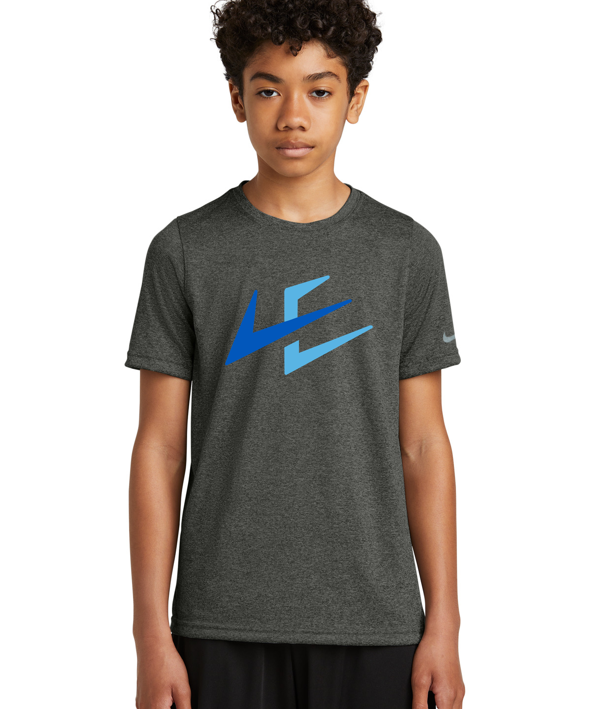 Notre Dame High School Team Store - Dark Smoke Heather Nike Youth Swoosh Sleeve rLegend Tee NKDX8787