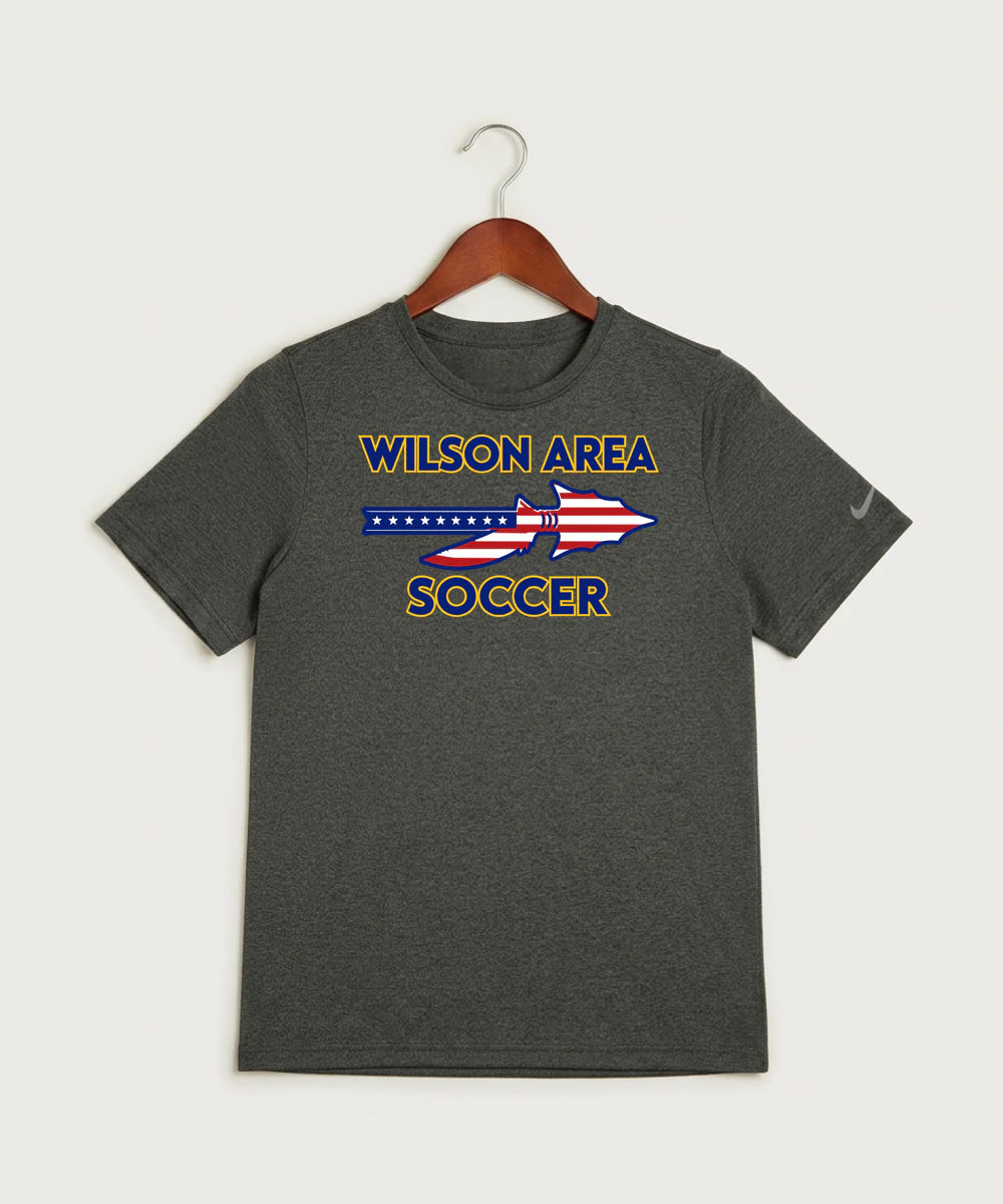 Wilson Area School Soccer Soccer - Dark Smoke Heather Nike Youth Swoosh Sleeve rLegend Tee NKDX8787