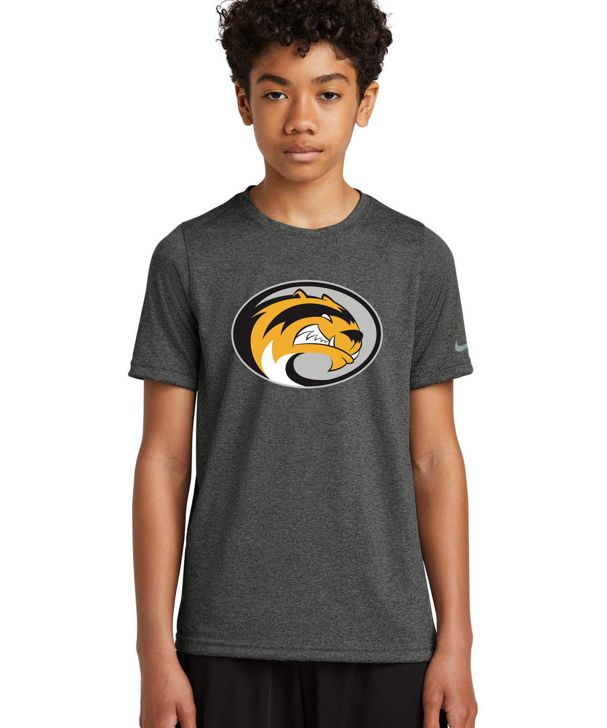 Sibley East Football - Dark Smoke Heather Nike Youth Swoosh Sleeve rLegend Tee NKDX8787