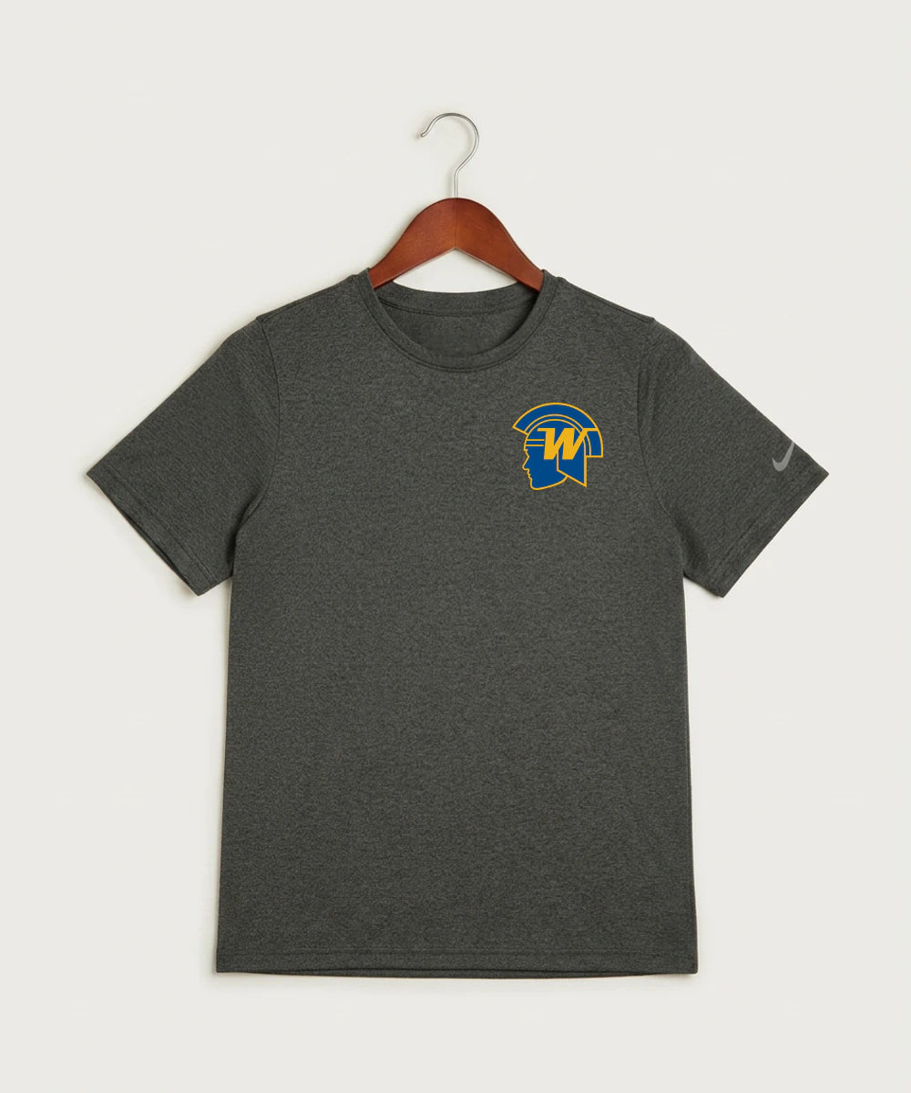 Wayzata High School Football (Boys) - Dark Smoke Heather Nike Youth Swoosh Sleeve rLegend Tee NKDX8787
