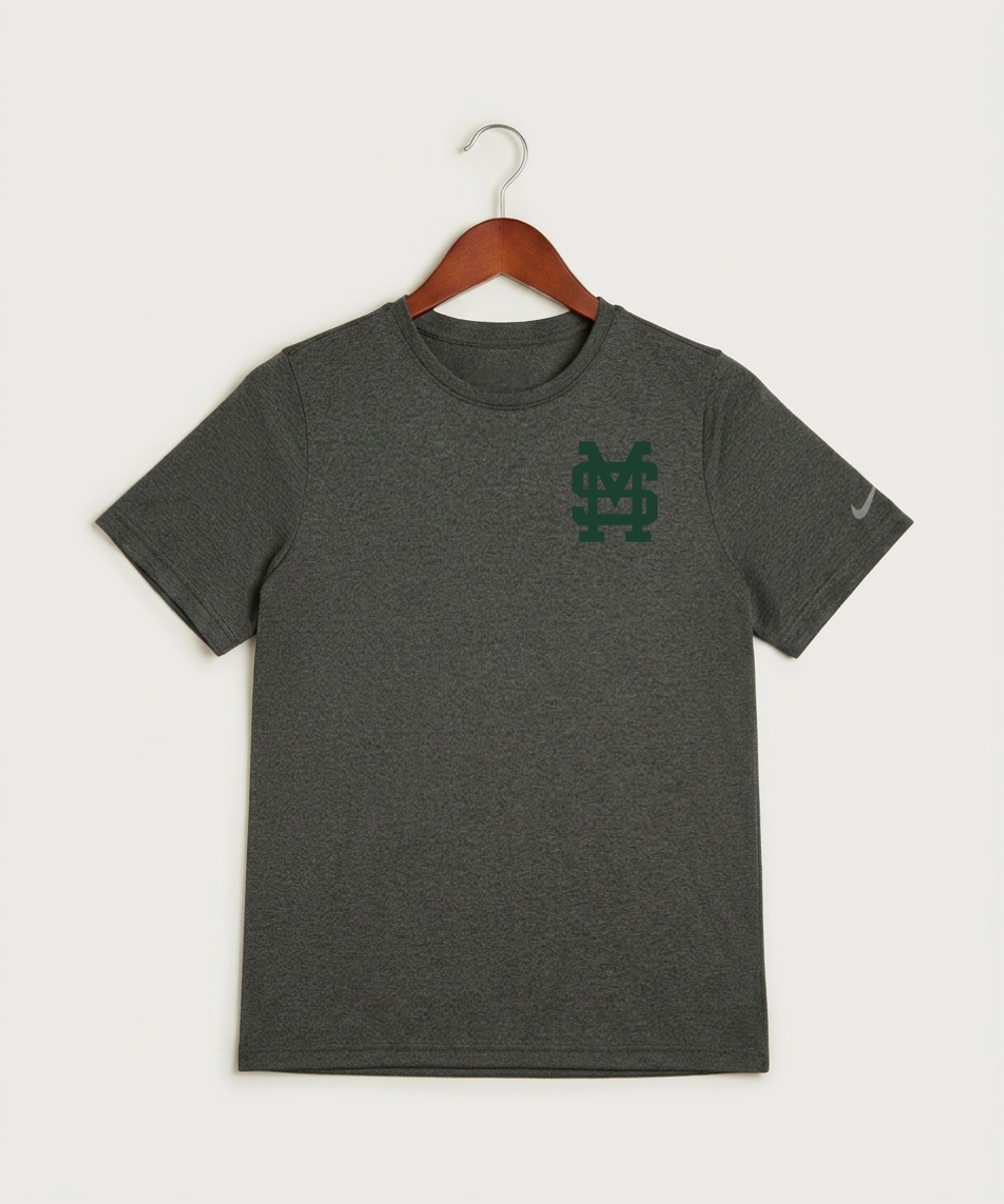 Sleepy Eye St. Mary's High School Athletics Coed - Dark Smoke Heather Nike Youth Swoosh Sleeve rLegend Tee NKDX8787