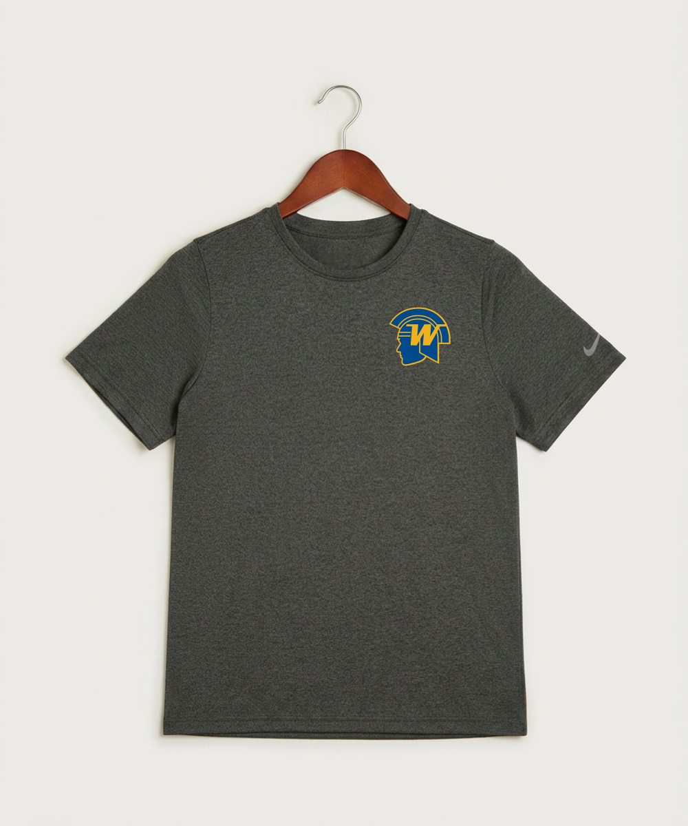 Wayzata High School Football (Boys) - Dark Smoke Heather Nike Youth Swoosh Sleeve rLegend Tee NKDX8787