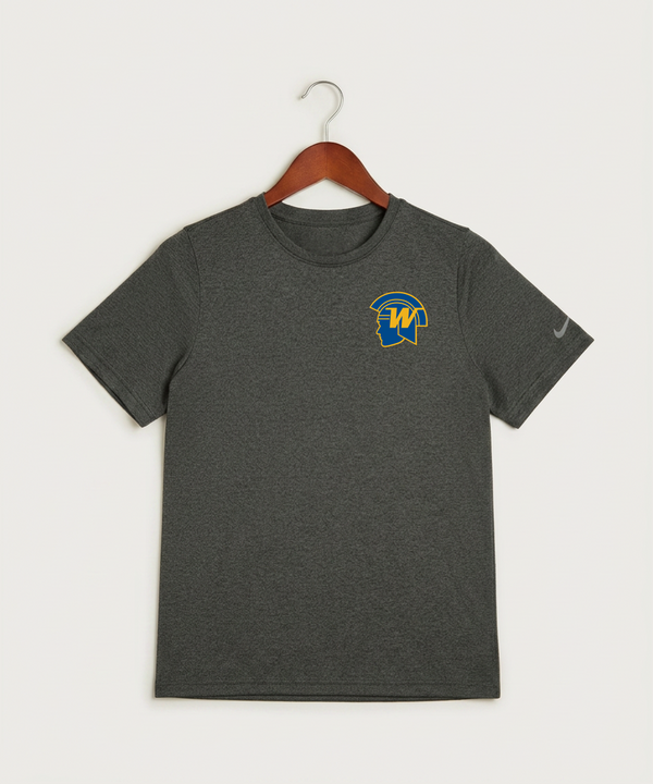 Wayzata High School Football (Boys) - Dark Smoke Heather Nike Youth Swoosh Sleeve rLegend Tee NKDX8787