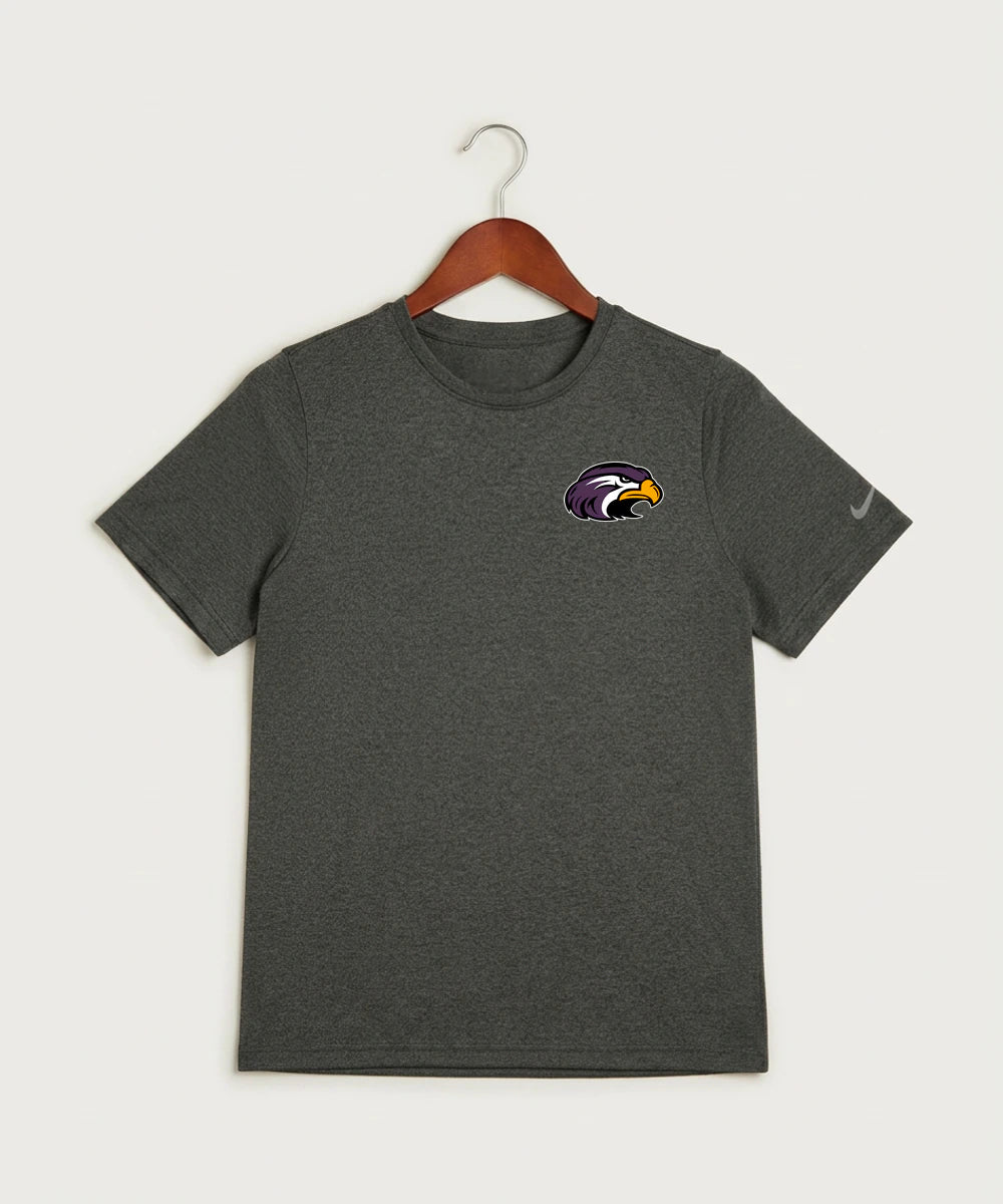 Montevideo High School Football (Boys) - Dark Smoke Heather Nike Youth Swoosh Sleeve rLegend Tee NKDX8787