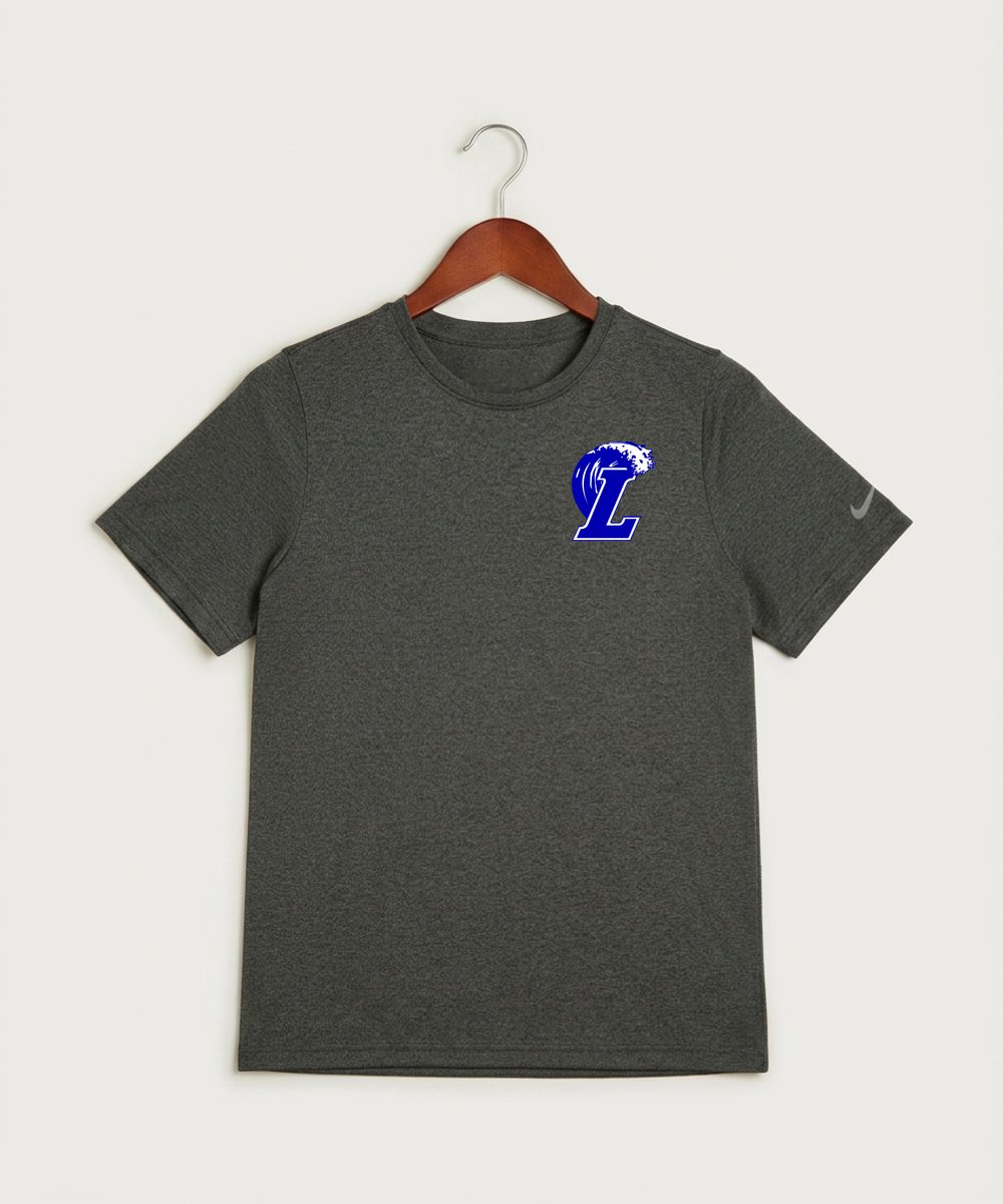 Lakeview High School Football (Boys) - Dark Smoke Heather Nike Youth Swoosh Sleeve rLegend Tee NKDX8787
