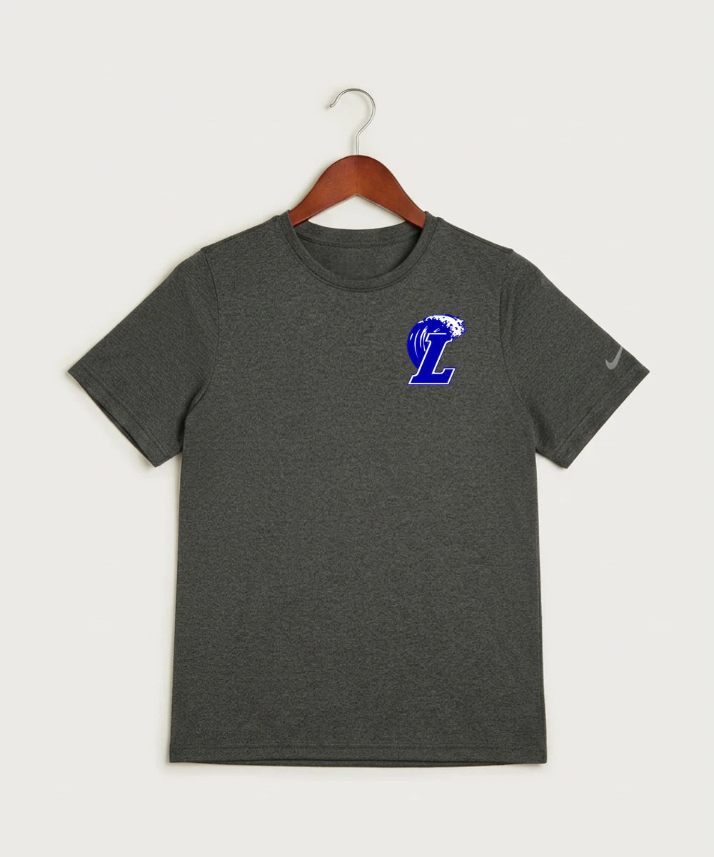 Lakeview High School Football (Boys) - Dark Smoke Heather Nike Youth Swoosh Sleeve rLegend Tee NKDX8787