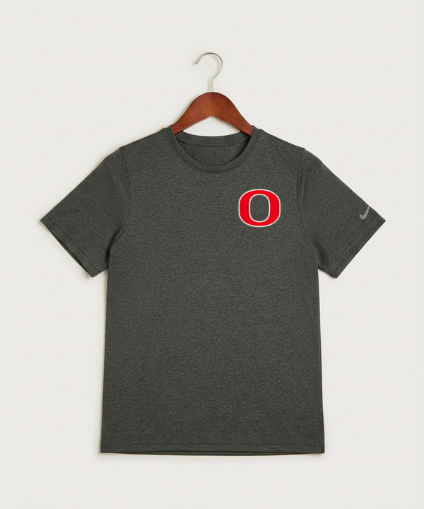 Osakis High School Athletics Coed - Dark Smoke Heather Nike Youth Swoosh Sleeve rLegend Tee NKDX8787