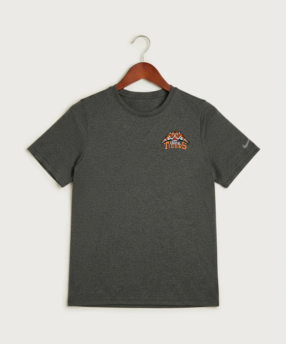 Cherry High School Athletics Coed - Dark Smoke Heather Nike Youth Swoosh Sleeve rLegend Tee NKDX8787