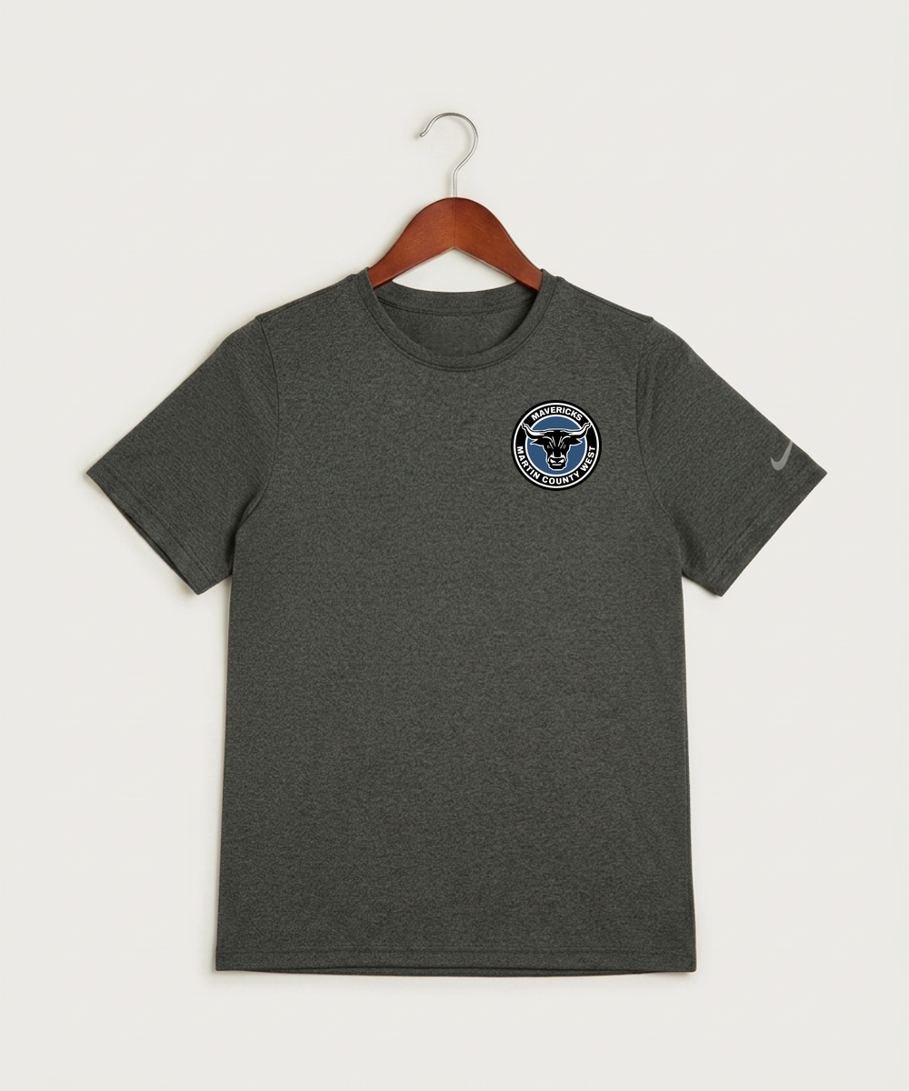 Martin County West High School Football (Boys) - Dark Smoke Heather Nike Youth Swoosh Sleeve rLegend Tee NKDX8787