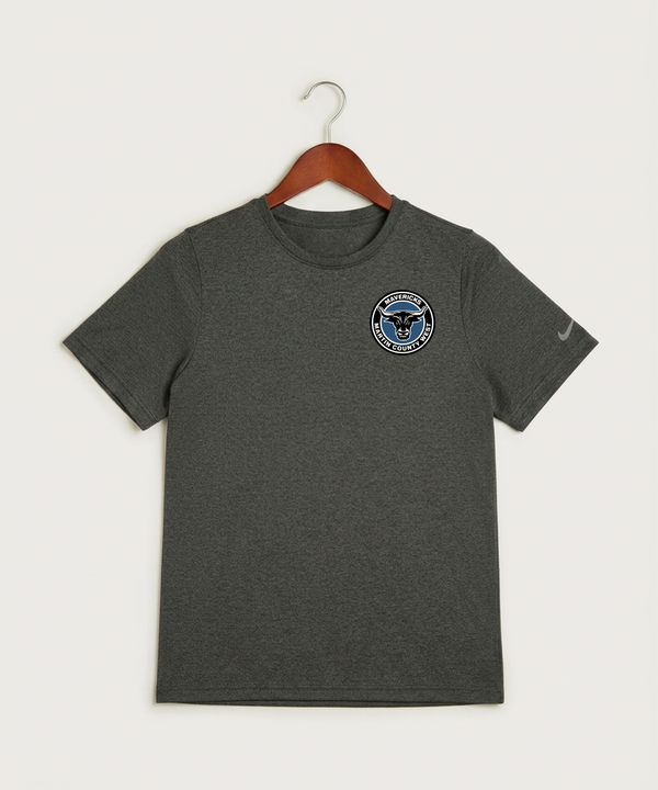 Martin County West High School Football (Boys) - Dark Smoke Heather Nike Youth Swoosh Sleeve rLegend Tee NKDX8787