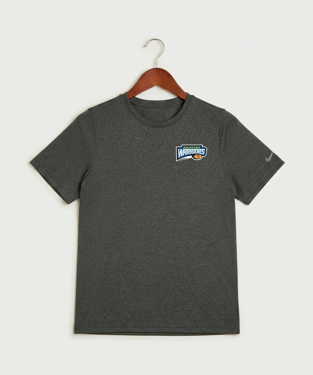 Macktown Warriors Football (Boys) - Dark Smoke Heather Nike Youth Swoosh Sleeve rLegend Tee NKDX8787