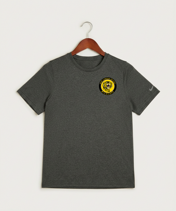 New London Spicer High School Football (Boys) - Dark Smoke Heather Nike Youth Swoosh Sleeve rLegend Tee NKDX8787