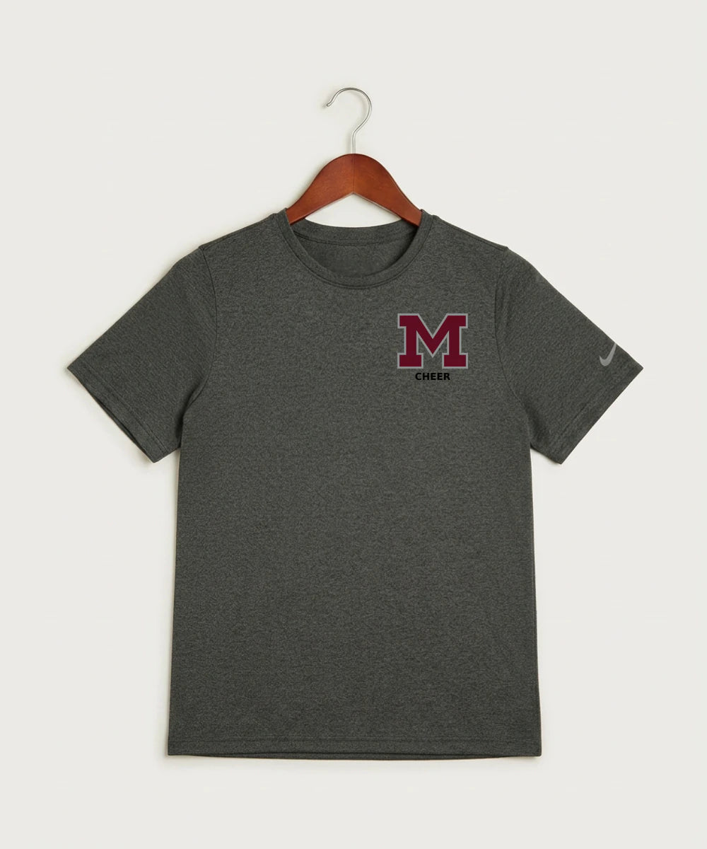 Moline Cheer general - Dark Smoke Heather Nike Youth Swoosh Sleeve rLegend Tee NKDX8787