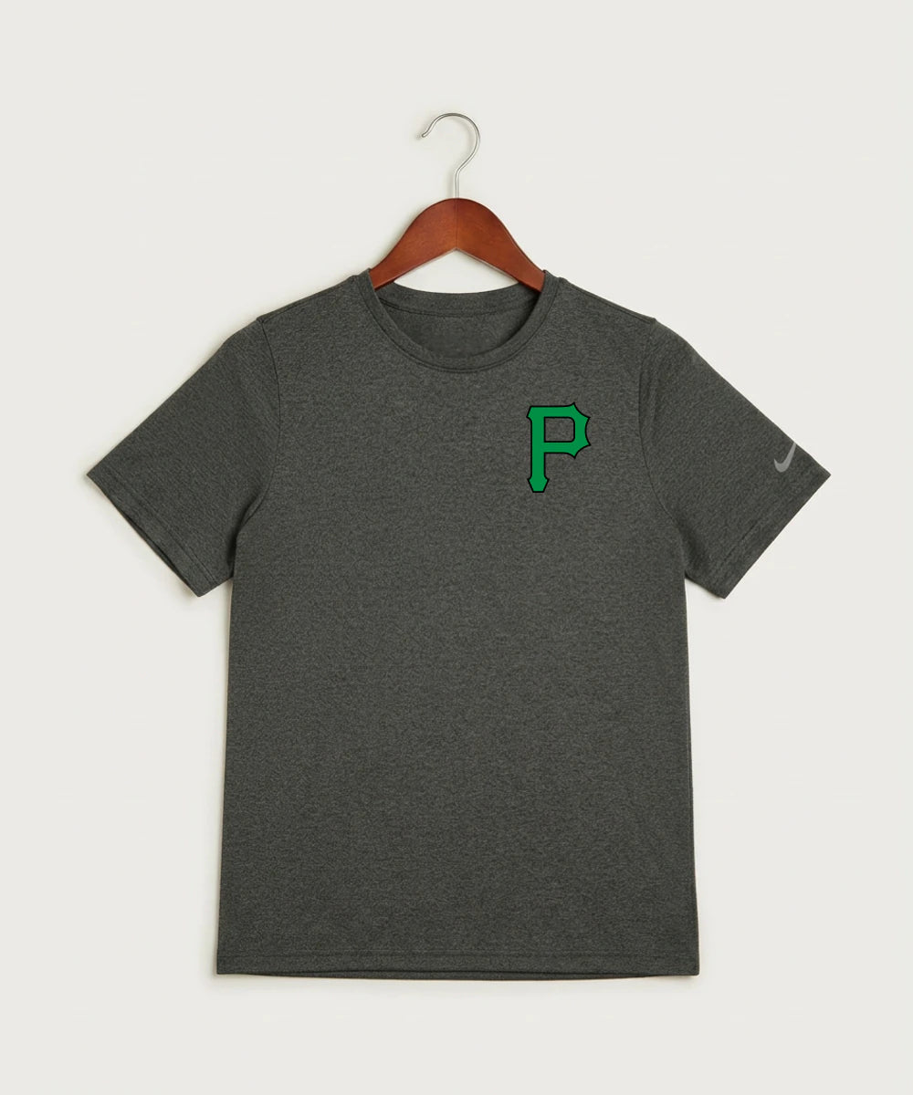 Pipestone Area High School Volleyball (Girls) - Dark Smoke Heather Nike Youth Swoosh Sleeve rLegend Tee NKDX8787