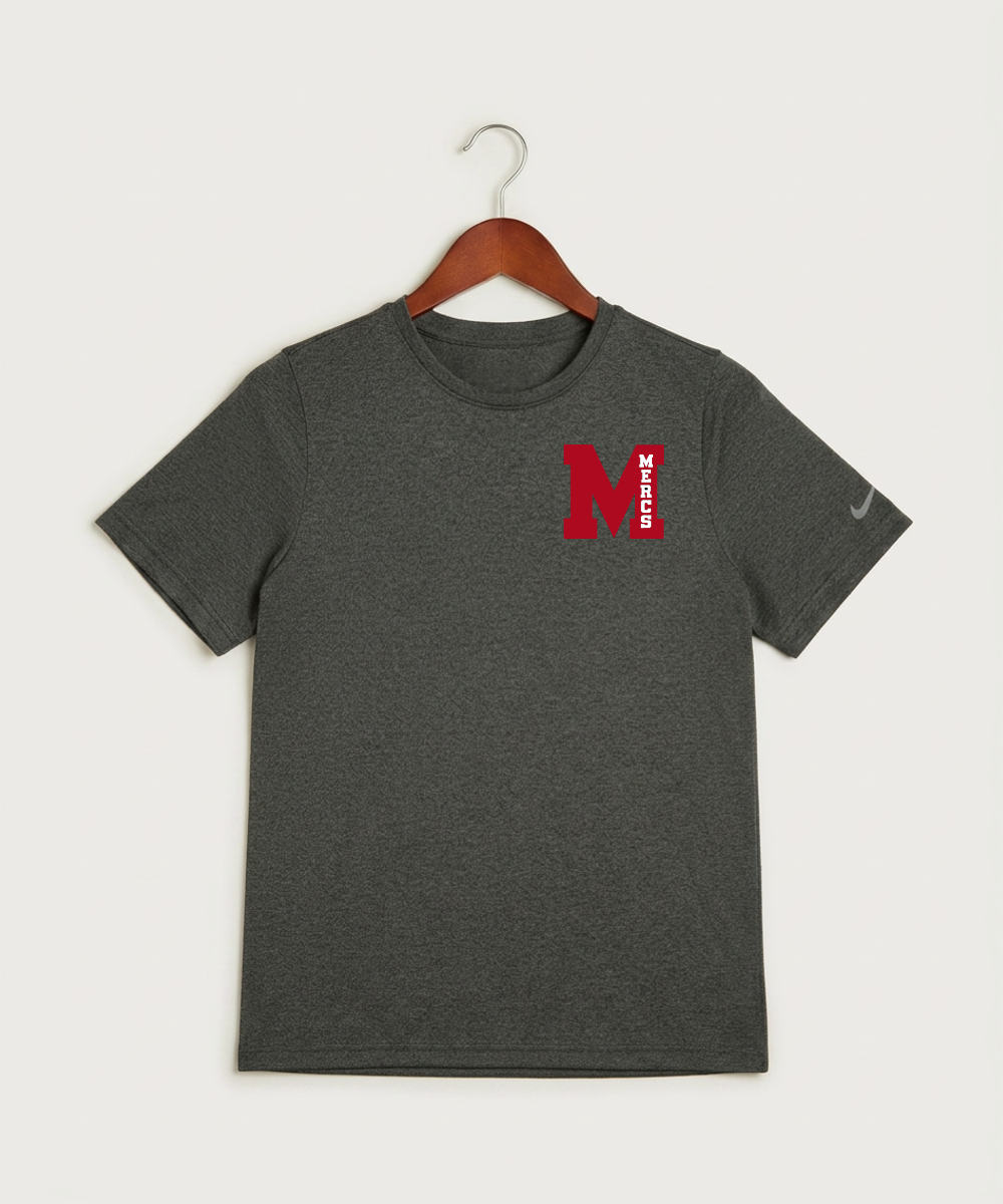 Mcgregor High School Volleyball (Girls) - Dark Smoke Heather Nike Youth Swoosh Sleeve rLegend Tee NKDX8787