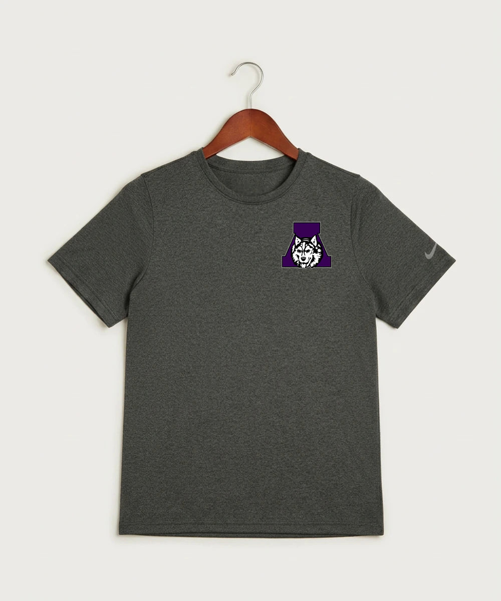 Albany High School Cheerleading - Dark Smoke Heather Nike Youth Swoosh Sleeve rLegend Tee NKDX8787