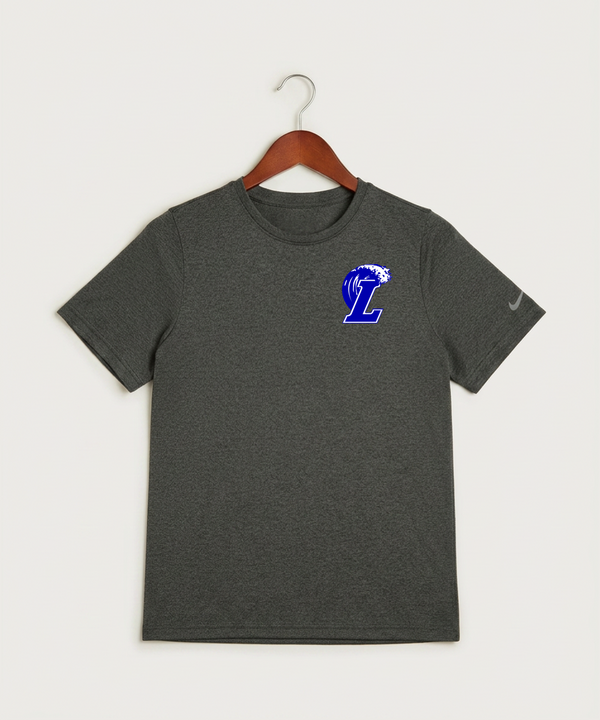 Lakeview High School Football (Boys) - Dark Smoke Heather Nike Youth Swoosh Sleeve rLegend Tee NKDX8787