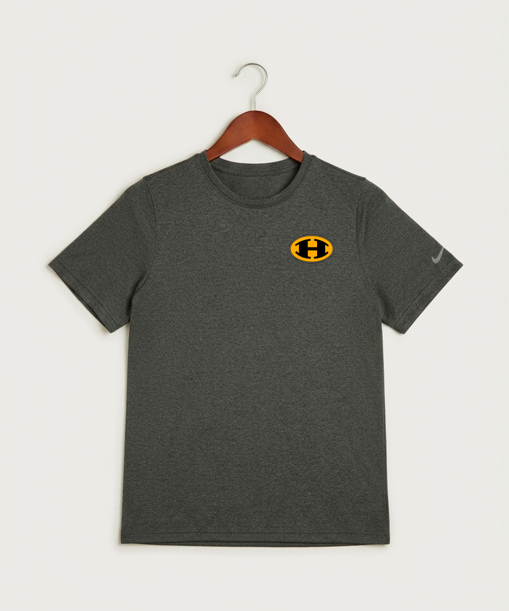 Hutchinson High School Football (Boys) - Dark Smoke Heather Nike Youth Swoosh Sleeve rLegend Tee NKDX8787